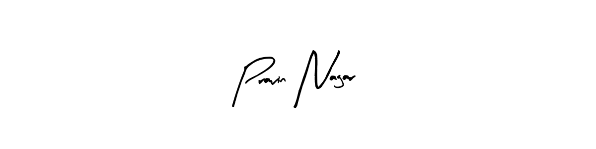 Arty Signature is a professional signature style that is perfect for those who want to add a touch of class to their signature. It is also a great choice for those who want to make their signature more unique. Get Pravin Nagar name to fancy signature for free. Pravin Nagar signature style 8 images and pictures png