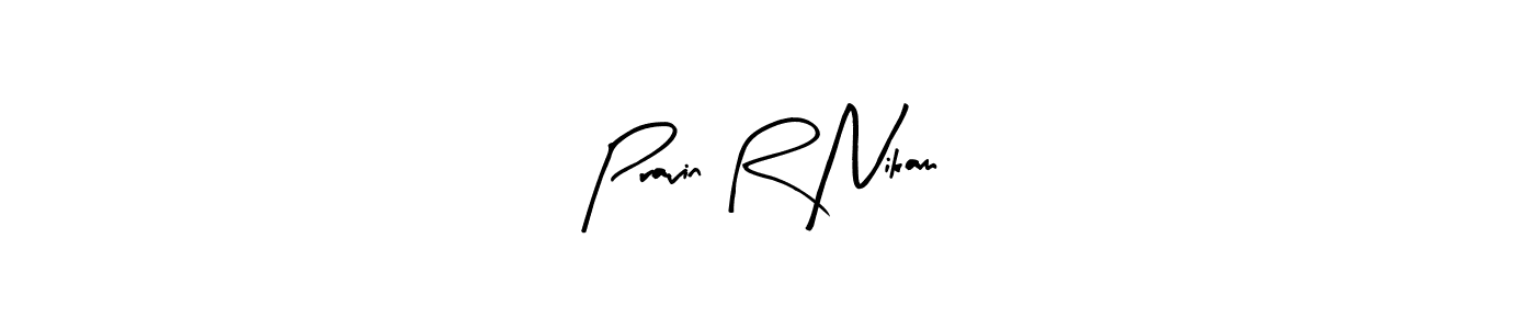 The best way (Arty Signature) to make a short signature is to pick only two or three words in your name. The name Pravin R Nikam include a total of six letters. For converting this name. Pravin R Nikam signature style 8 images and pictures png