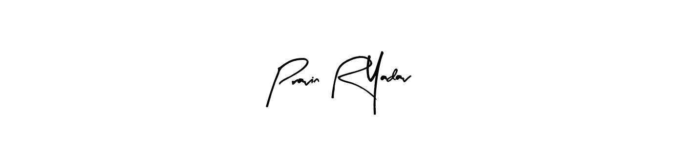 Create a beautiful signature design for name Pravin R Yadav. With this signature (Arty Signature) fonts, you can make a handwritten signature for free. Pravin R Yadav signature style 8 images and pictures png