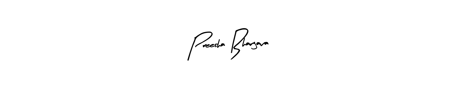 Make a beautiful signature design for name Preesha Bhargava. With this signature (Arty Signature) style, you can create a handwritten signature for free. Preesha Bhargava signature style 8 images and pictures png