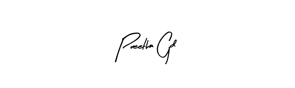 How to make Preetha Gd name signature. Use Arty Signature style for creating short signs online. This is the latest handwritten sign. Preetha Gd signature style 8 images and pictures png