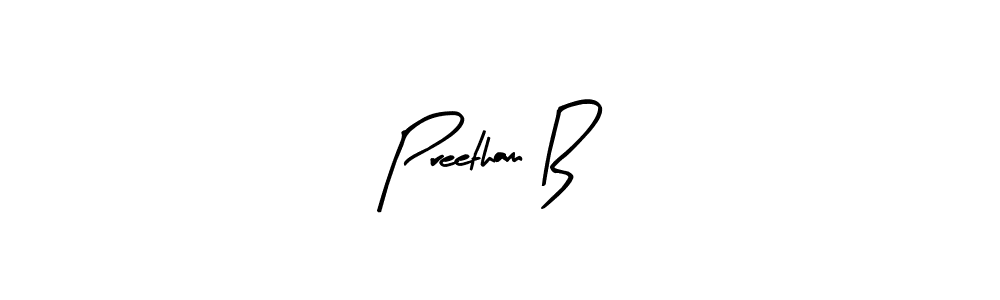 Similarly Arty Signature is the best handwritten signature design. Signature creator online .You can use it as an online autograph creator for name Preetham B. Preetham B signature style 8 images and pictures png