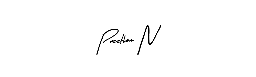 Similarly Arty Signature is the best handwritten signature design. Signature creator online .You can use it as an online autograph creator for name Preetham N. Preetham N signature style 8 images and pictures png