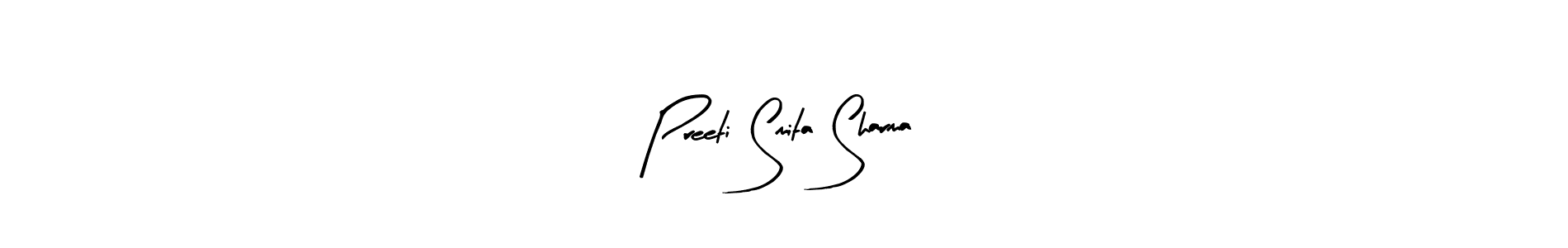 The best way (Arty Signature) to make a short signature is to pick only two or three words in your name. The name Preeti Smita Sharma include a total of six letters. For converting this name. Preeti Smita Sharma signature style 8 images and pictures png