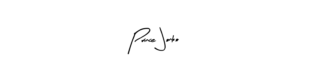 How to make Prince Jonko name signature. Use Arty Signature style for creating short signs online. This is the latest handwritten sign. Prince Jonko signature style 8 images and pictures png