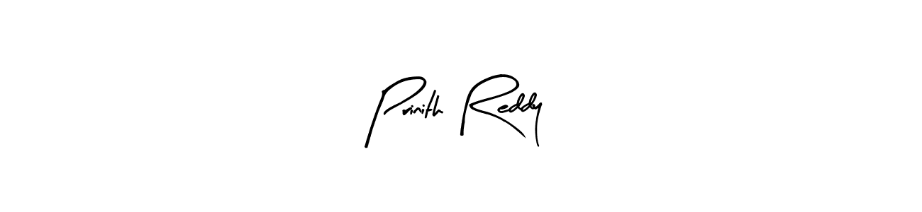 How to make Prinith Reddy name signature. Use Arty Signature style for creating short signs online. This is the latest handwritten sign. Prinith Reddy signature style 8 images and pictures png