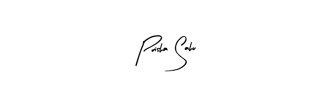 How to make Prisha Sahu name signature. Use Arty Signature style for creating short signs online. This is the latest handwritten sign. Prisha Sahu signature style 8 images and pictures png