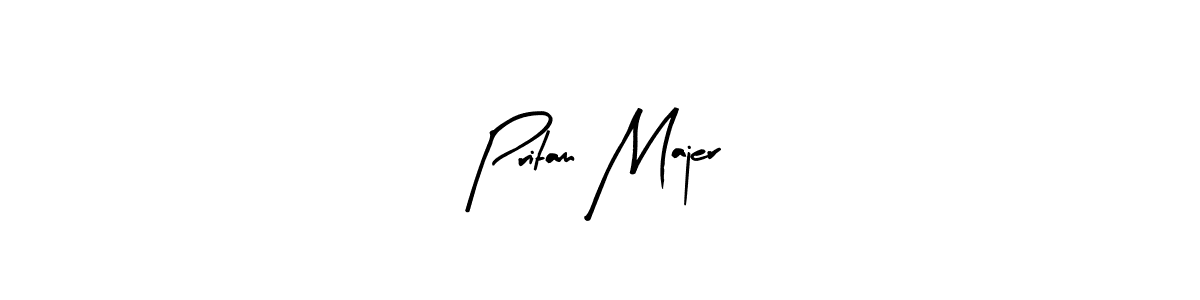 Similarly Arty Signature is the best handwritten signature design. Signature creator online .You can use it as an online autograph creator for name Pritam Majer. Pritam Majer signature style 8 images and pictures png