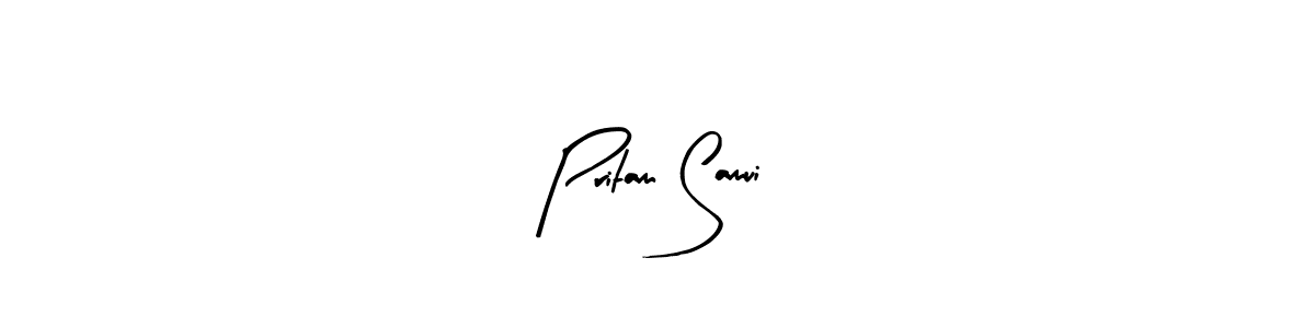 The best way (Arty Signature) to make a short signature is to pick only two or three words in your name. The name Pritam Samui include a total of six letters. For converting this name. Pritam Samui signature style 8 images and pictures png