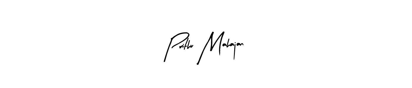 This is the best signature style for the Prithu Mahajan name. Also you like these signature font (Arty Signature). Mix name signature. Prithu Mahajan signature style 8 images and pictures png