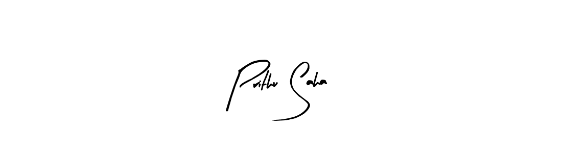 Prithu Saha stylish signature style. Best Handwritten Sign (Arty Signature) for my name. Handwritten Signature Collection Ideas for my name Prithu Saha. Prithu Saha signature style 8 images and pictures png