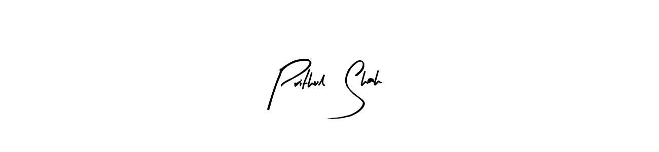 Create a beautiful signature design for name Prithul  Shah. With this signature (Arty Signature) fonts, you can make a handwritten signature for free. Prithul  Shah signature style 8 images and pictures png