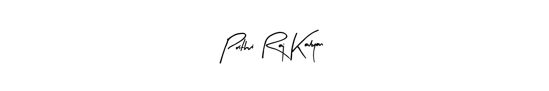 Use a signature maker to create a handwritten signature online. With this signature software, you can design (Arty Signature) your own signature for name Prithvi Raj Kalyan. Prithvi Raj Kalyan signature style 8 images and pictures png