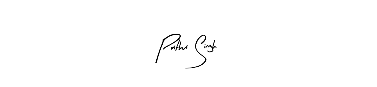 How to make Prithvi Singh name signature. Use Arty Signature style for creating short signs online. This is the latest handwritten sign. Prithvi Singh signature style 8 images and pictures png