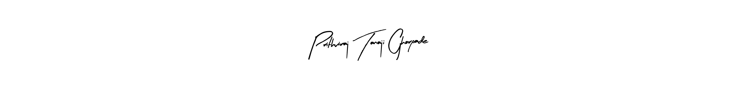 The best way (Arty Signature) to make a short signature is to pick only two or three words in your name. The name Prithviraj Tanaji Ghorpade include a total of six letters. For converting this name. Prithviraj Tanaji Ghorpade signature style 8 images and pictures png