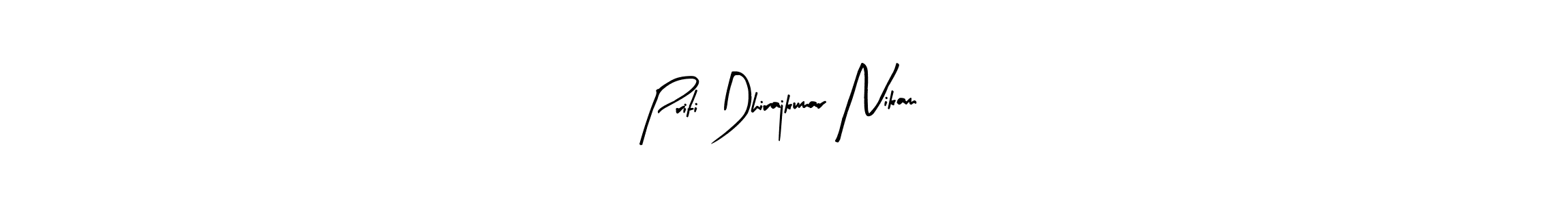 Priti Dhirajkumar Nikam stylish signature style. Best Handwritten Sign (Arty Signature) for my name. Handwritten Signature Collection Ideas for my name Priti Dhirajkumar Nikam. Priti Dhirajkumar Nikam signature style 8 images and pictures png