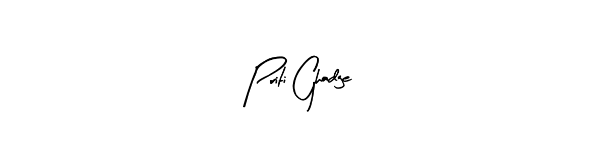 Similarly Arty Signature is the best handwritten signature design. Signature creator online .You can use it as an online autograph creator for name Priti Ghadge. Priti Ghadge signature style 8 images and pictures png