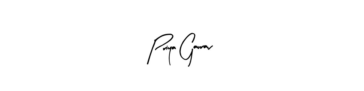 if you are searching for the best signature style for your name Priya Gaurav. so please give up your signature search. here we have designed multiple signature styles  using Arty Signature. Priya Gaurav signature style 8 images and pictures png
