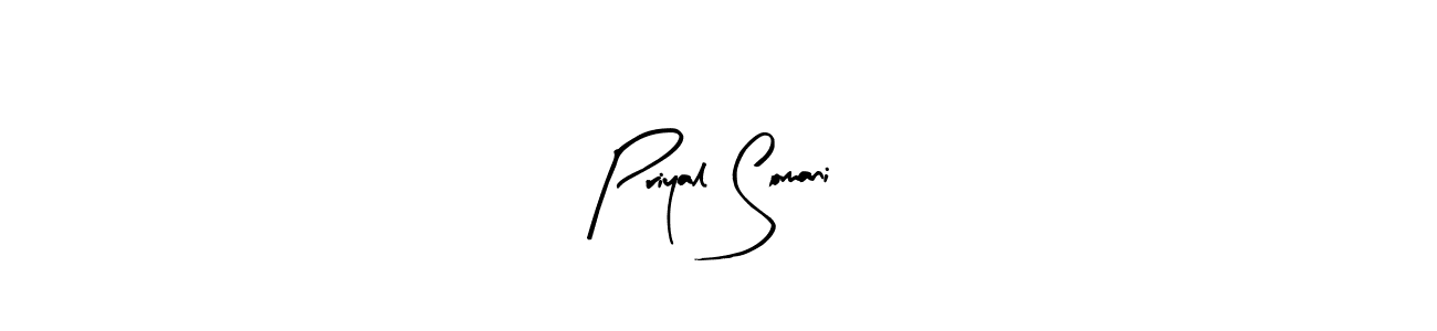 How to make Priyal Somani name signature. Use Arty Signature style for creating short signs online. This is the latest handwritten sign. Priyal Somani signature style 8 images and pictures png