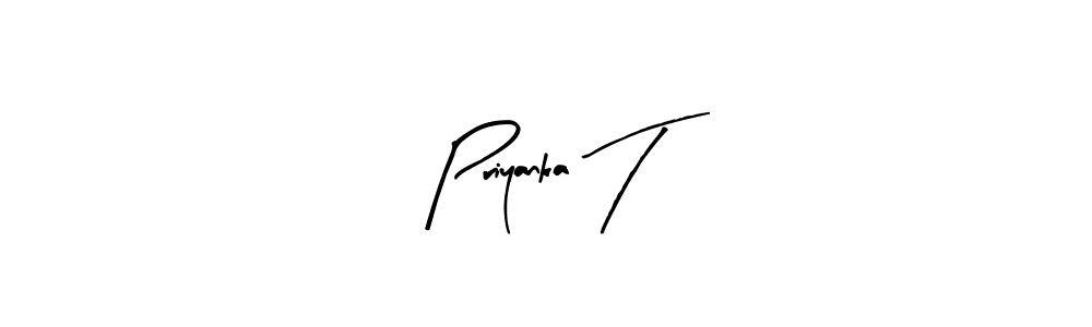 Design your own signature with our free online signature maker. With this signature software, you can create a handwritten (Arty Signature) signature for name Priyanka T. Priyanka T signature style 8 images and pictures png