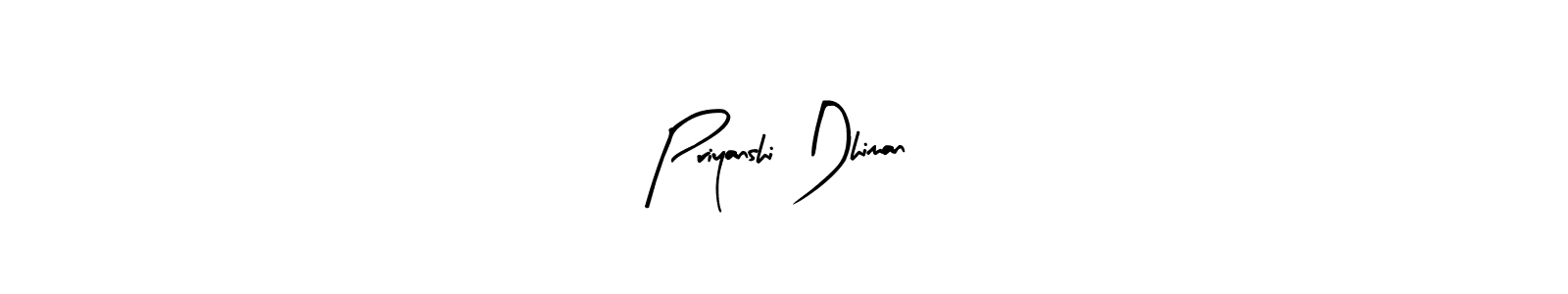 Similarly Arty Signature is the best handwritten signature design. Signature creator online .You can use it as an online autograph creator for name Priyanshi Dhiman. Priyanshi Dhiman signature style 8 images and pictures png