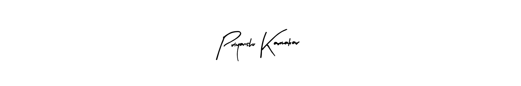 Use a signature maker to create a handwritten signature online. With this signature software, you can design (Arty Signature) your own signature for name Priyanshu Karmakar. Priyanshu Karmakar signature style 8 images and pictures png