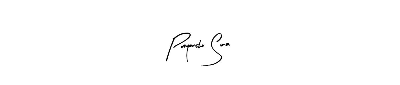 Similarly Arty Signature is the best handwritten signature design. Signature creator online .You can use it as an online autograph creator for name Priyanshu Suna. Priyanshu Suna signature style 8 images and pictures png