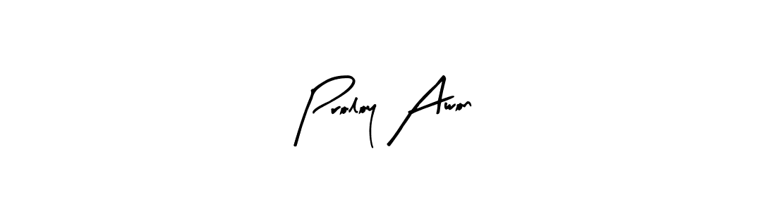 Create a beautiful signature design for name Proloy Awon. With this signature (Arty Signature) fonts, you can make a handwritten signature for free. Proloy Awon signature style 8 images and pictures png