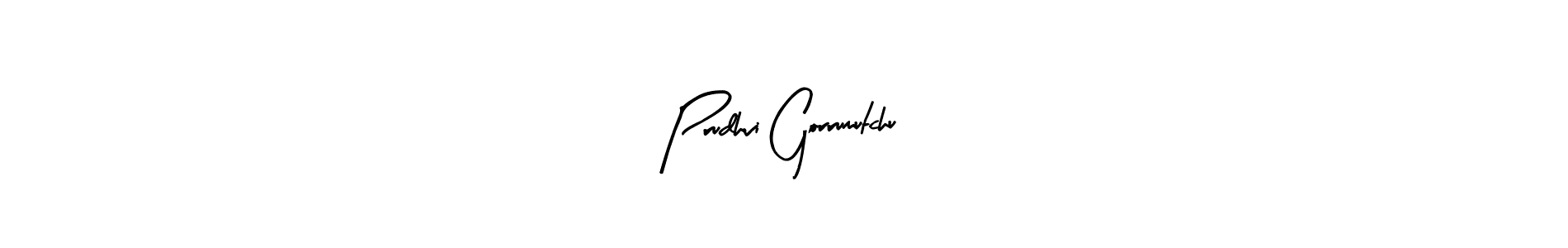 Create a beautiful signature design for name Prudhvi Gorrumutchu. With this signature (Arty Signature) fonts, you can make a handwritten signature for free. Prudhvi Gorrumutchu signature style 8 images and pictures png