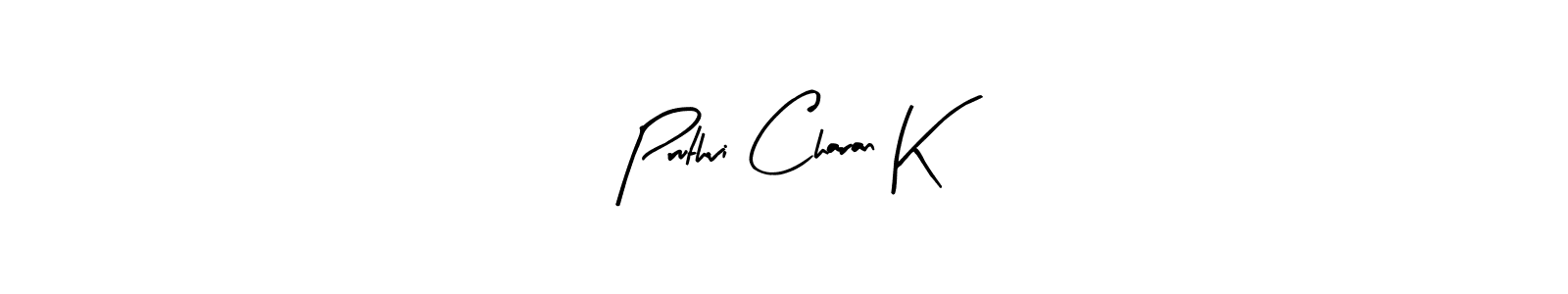 It looks lik you need a new signature style for name Pruthvi Charan K. Design unique handwritten (Arty Signature) signature with our free signature maker in just a few clicks. Pruthvi Charan K signature style 8 images and pictures png