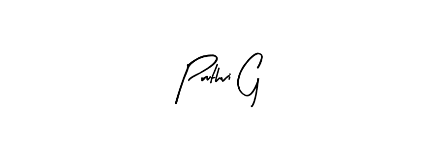 if you are searching for the best signature style for your name Pruthvi G. so please give up your signature search. here we have designed multiple signature styles  using Arty Signature. Pruthvi G signature style 8 images and pictures png