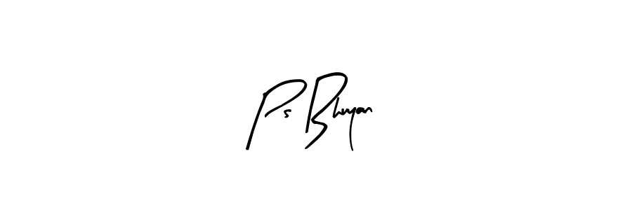 Use a signature maker to create a handwritten signature online. With this signature software, you can design (Arty Signature) your own signature for name Ps Bhuyan. Ps Bhuyan signature style 8 images and pictures png