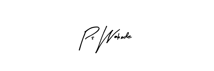 Make a beautiful signature design for name Ps Wakode. With this signature (Arty Signature) style, you can create a handwritten signature for free. Ps Wakode signature style 8 images and pictures png
