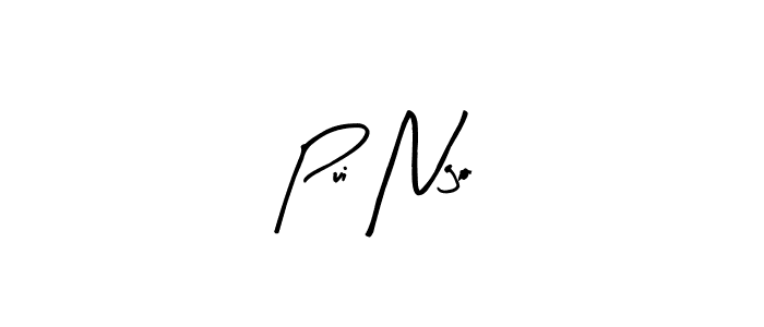 Pui Ngo stylish signature style. Best Handwritten Sign (Arty Signature) for my name. Handwritten Signature Collection Ideas for my name Pui Ngo. Pui Ngo signature style 8 images and pictures png