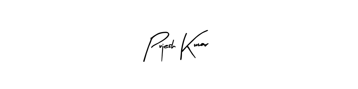 The best way (Arty Signature) to make a short signature is to pick only two or three words in your name. The name Pujesh Kumar include a total of six letters. For converting this name. Pujesh Kumar signature style 8 images and pictures png