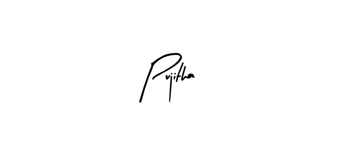 The best way (Arty Signature) to make a short signature is to pick only two or three words in your name. The name Pujitha include a total of six letters. For converting this name. Pujitha signature style 8 images and pictures png