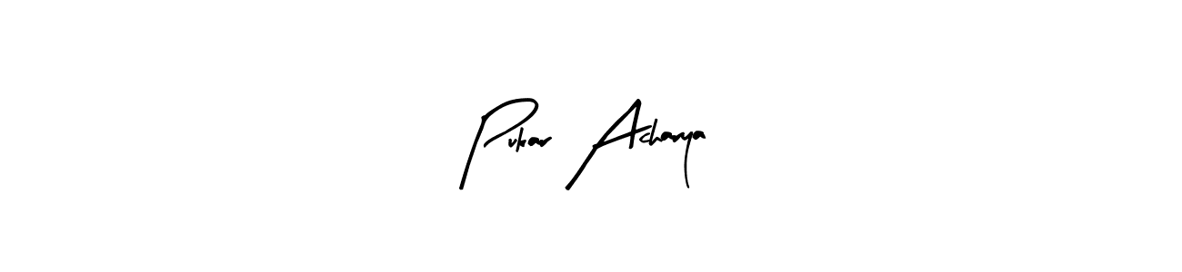 Similarly Arty Signature is the best handwritten signature design. Signature creator online .You can use it as an online autograph creator for name Pukar Acharya. Pukar Acharya signature style 8 images and pictures png