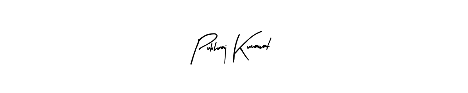 Similarly Arty Signature is the best handwritten signature design. Signature creator online .You can use it as an online autograph creator for name Pukhraj Kumawat. Pukhraj Kumawat signature style 8 images and pictures png