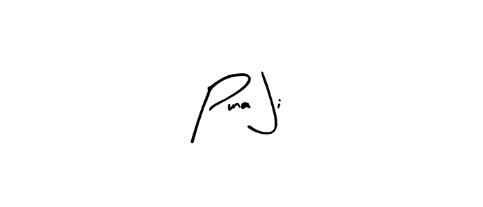 Similarly Arty Signature is the best handwritten signature design. Signature creator online .You can use it as an online autograph creator for name Puna Ji. Puna Ji signature style 8 images and pictures png