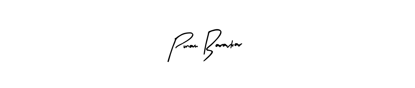 Make a beautiful signature design for name Punam Baravkar. With this signature (Arty Signature) style, you can create a handwritten signature for free. Punam Baravkar signature style 8 images and pictures png