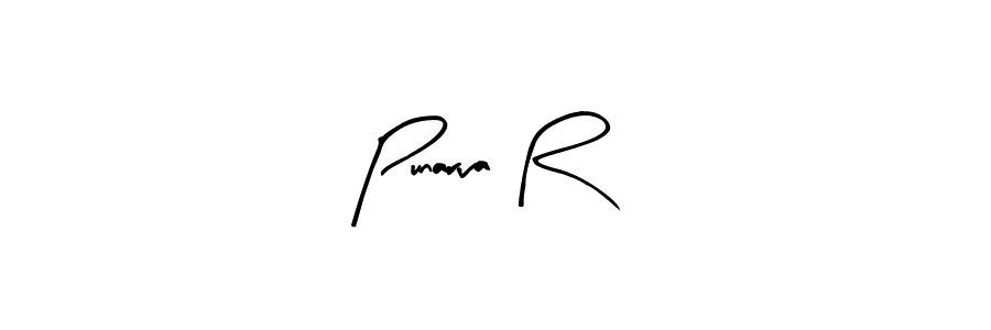 How to Draw Punarva R signature style? Arty Signature is a latest design signature styles for name Punarva R. Punarva R signature style 8 images and pictures png