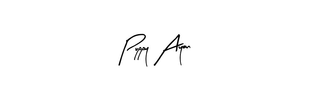 This is the best signature style for the Puppy Ayan name. Also you like these signature font (Arty Signature). Mix name signature. Puppy Ayan signature style 8 images and pictures png