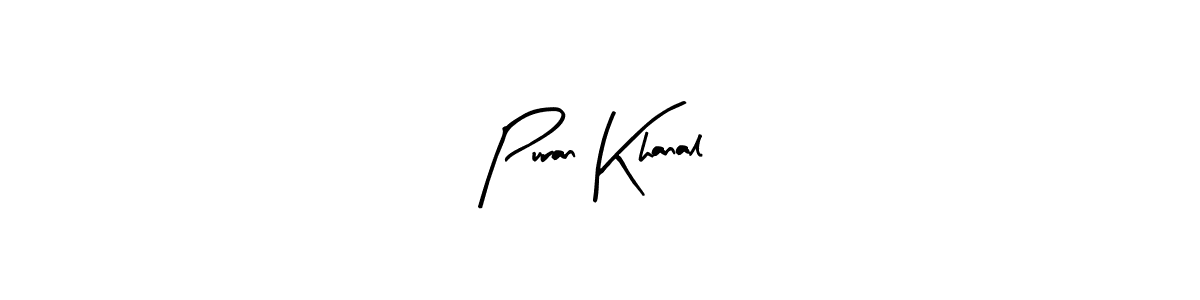 How to make Puran Khanal name signature. Use Arty Signature style for creating short signs online. This is the latest handwritten sign. Puran Khanal signature style 8 images and pictures png