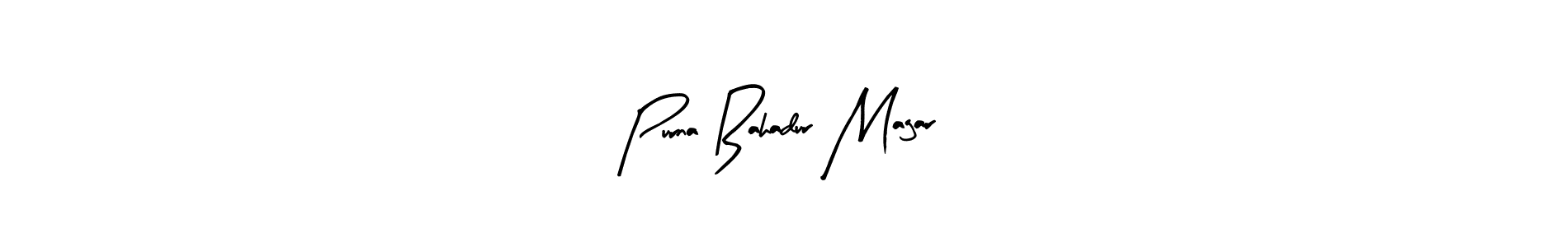 The best way (Arty Signature) to make a short signature is to pick only two or three words in your name. The name Purna Bahadur Magar include a total of six letters. For converting this name. Purna Bahadur Magar signature style 8 images and pictures png