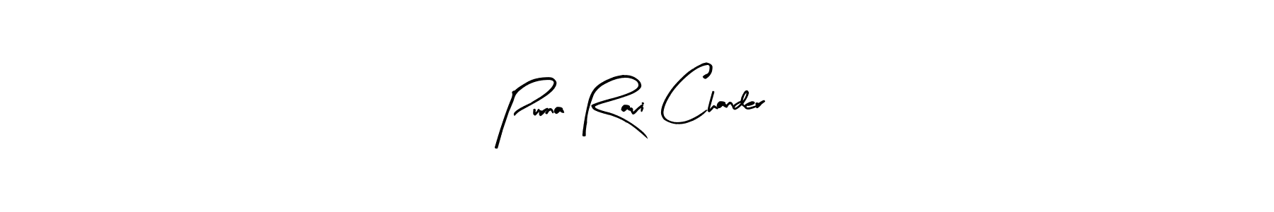Purna Ravi Chander stylish signature style. Best Handwritten Sign (Arty Signature) for my name. Handwritten Signature Collection Ideas for my name Purna Ravi Chander. Purna Ravi Chander signature style 8 images and pictures png