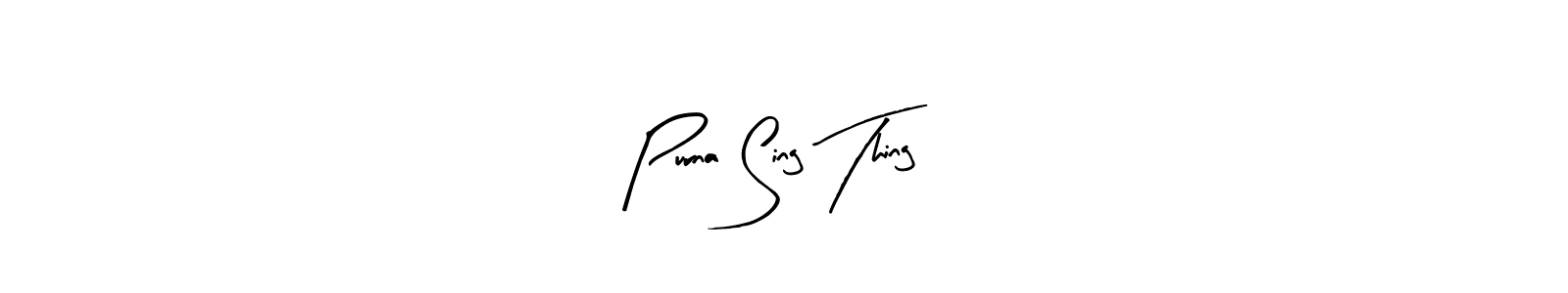 The best way (Arty Signature) to make a short signature is to pick only two or three words in your name. The name Purna Sing Thing include a total of six letters. For converting this name. Purna Sing Thing signature style 8 images and pictures png