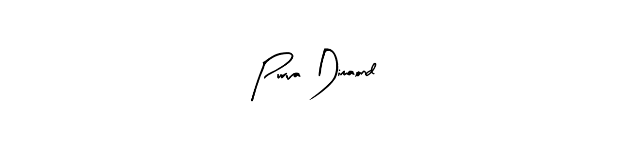 Purva Dimaond stylish signature style. Best Handwritten Sign (Arty Signature) for my name. Handwritten Signature Collection Ideas for my name Purva Dimaond. Purva Dimaond signature style 8 images and pictures png