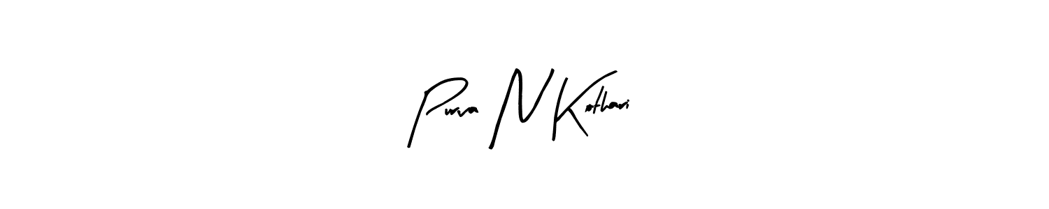 Purva N Kothari stylish signature style. Best Handwritten Sign (Arty Signature) for my name. Handwritten Signature Collection Ideas for my name Purva N Kothari. Purva N Kothari signature style 8 images and pictures png