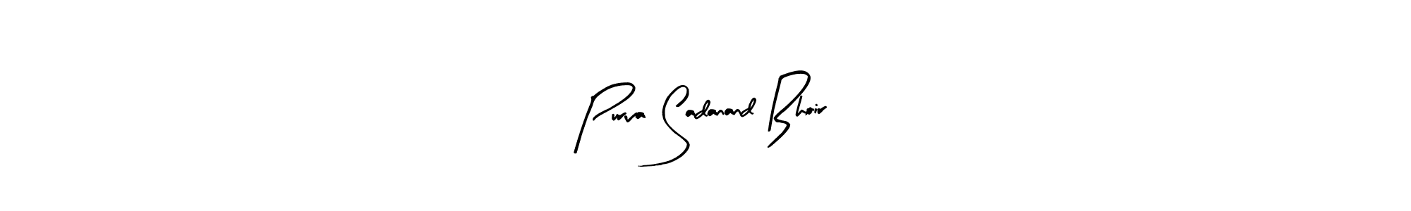 Arty Signature is a professional signature style that is perfect for those who want to add a touch of class to their signature. It is also a great choice for those who want to make their signature more unique. Get Purva Sadanand Bhoir name to fancy signature for free. Purva Sadanand Bhoir signature style 8 images and pictures png