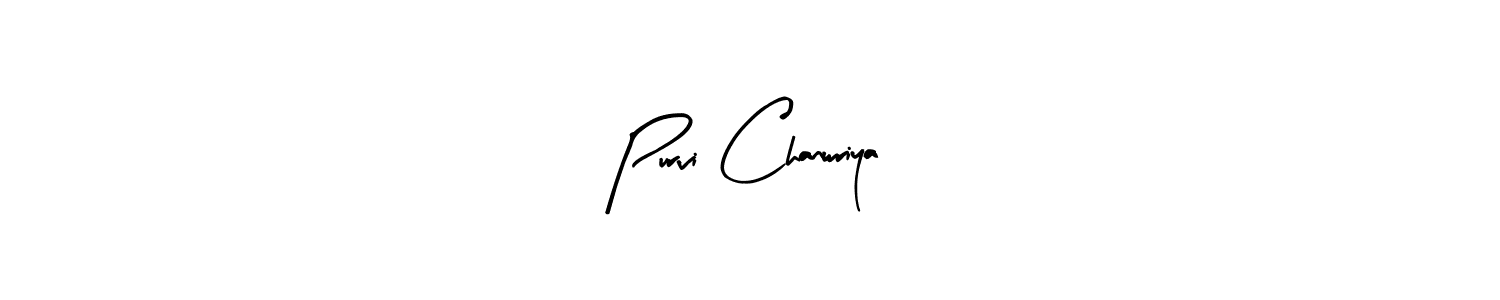 The best way (Arty Signature) to make a short signature is to pick only two or three words in your name. The name Purvi Chanwriya include a total of six letters. For converting this name. Purvi Chanwriya signature style 8 images and pictures png